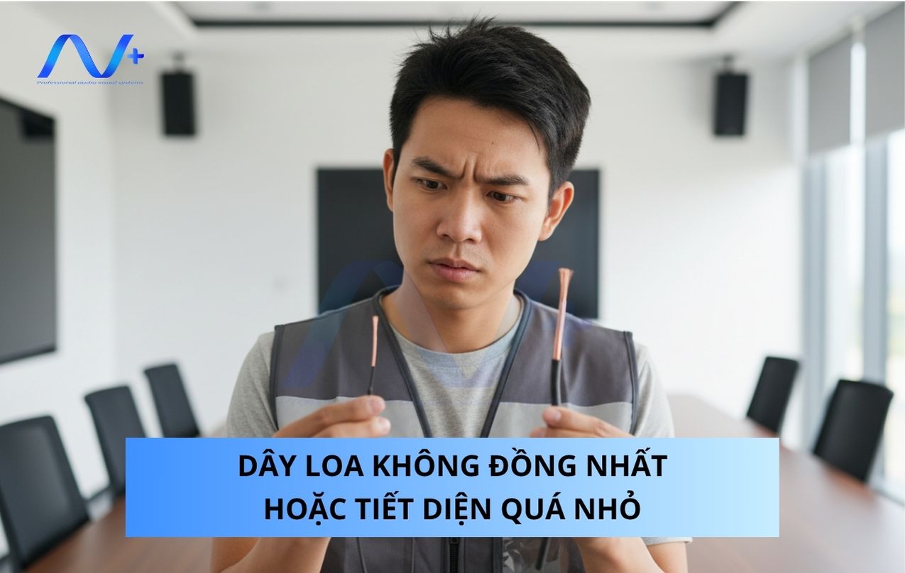 Dây loa không đồng nhất hoặc tiết diện quá nhỏ