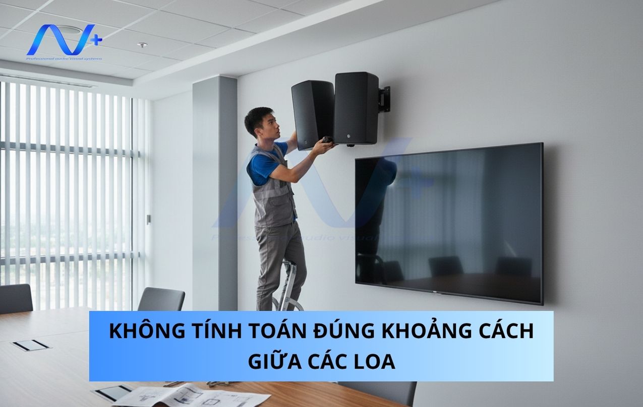 Không tính toán đúng khoảng cách giữa các loa
