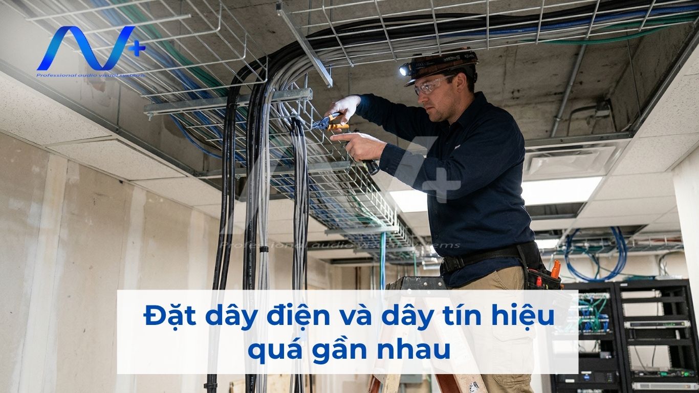 Đặt dây điện và dây tín hiệu quá gần nhau