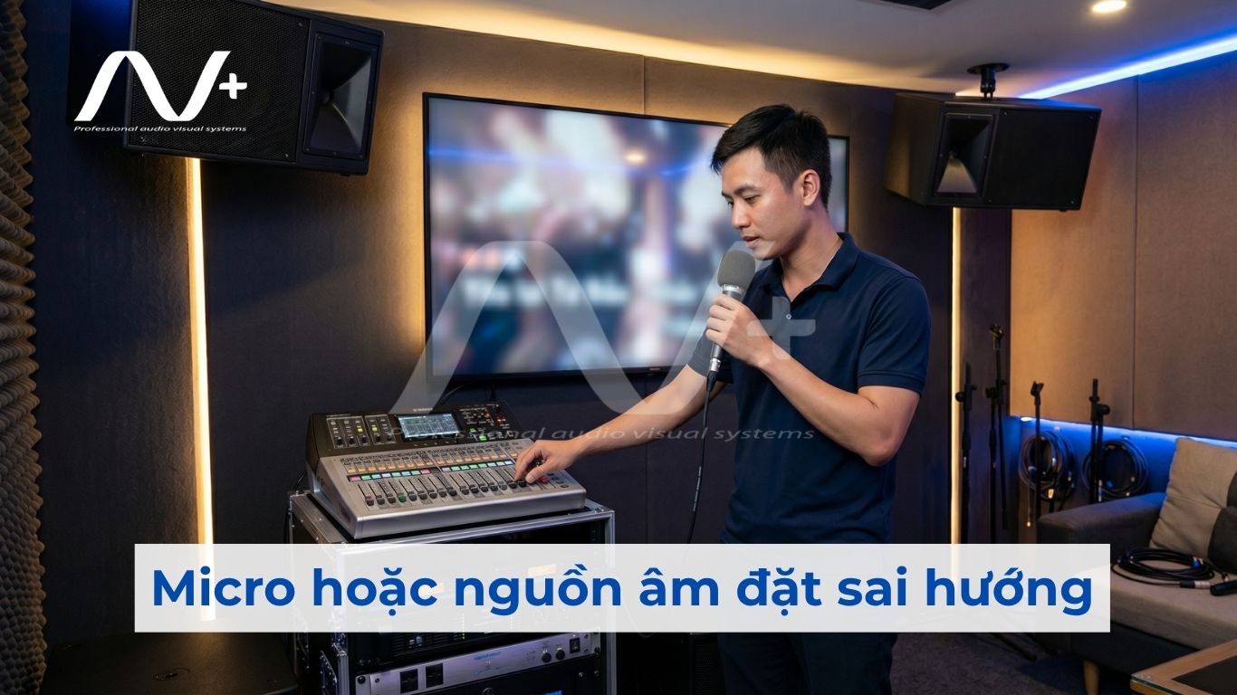 Micro hoặc nguồn âm đặt sai hướng