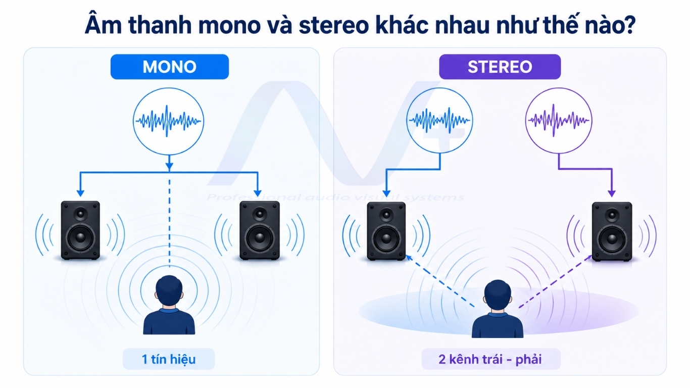 Âm thanh mono và stereo khác nhau như thế nào