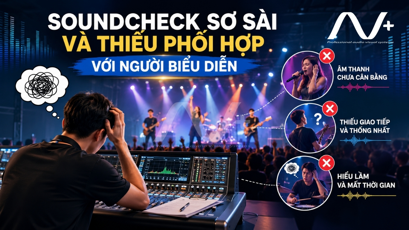 Soundcheck sơ sài và thiếu phối hợp với người biểu diễn